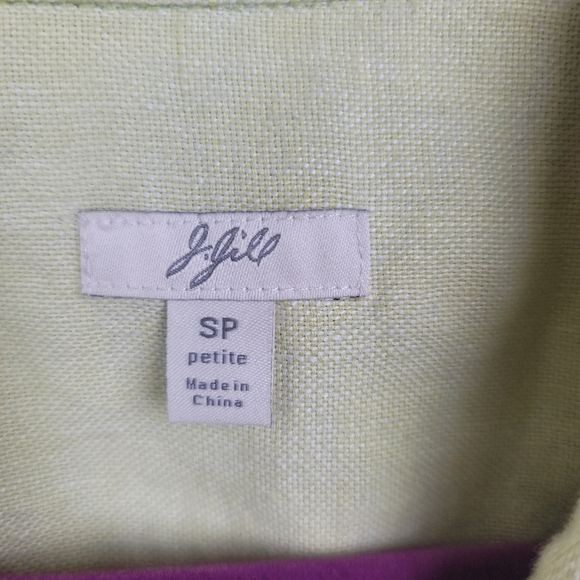 J. Jill Yellow/Green 100% Linen Jacket size S - Picture 2 of 7
